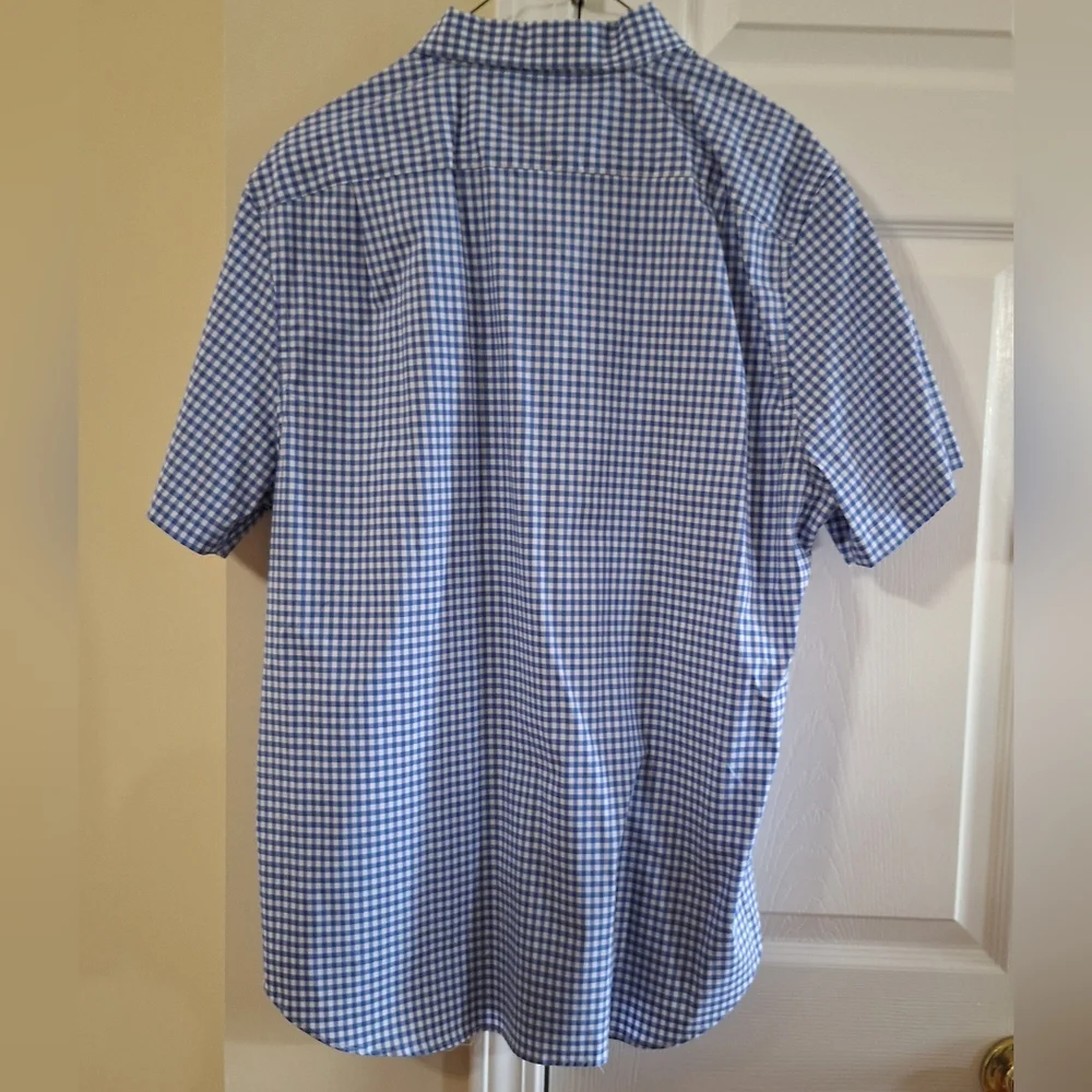 NWT Nautica Button Up Shirt~Blue Gingham~Checker~Nautica Flex~Lg - Picture 6 of 6